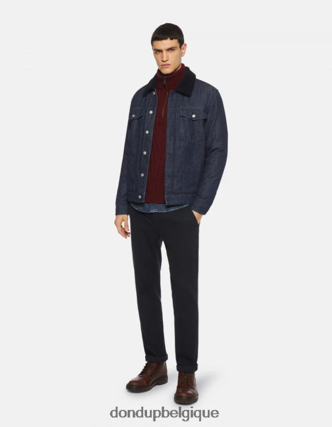 Hommes vêtements DONDUP bleu veste en jean coupe slim 8826D0909