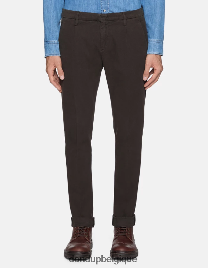 Hommes vêtements DONDUP castor pantalon slim fit en coton avec pinces gaubert 8826D0724