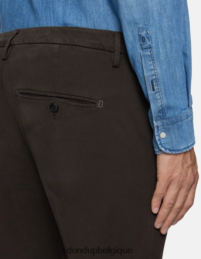 Hommes vêtements DONDUP castor pantalon slim fit en coton avec pinces gaubert 8826D0724