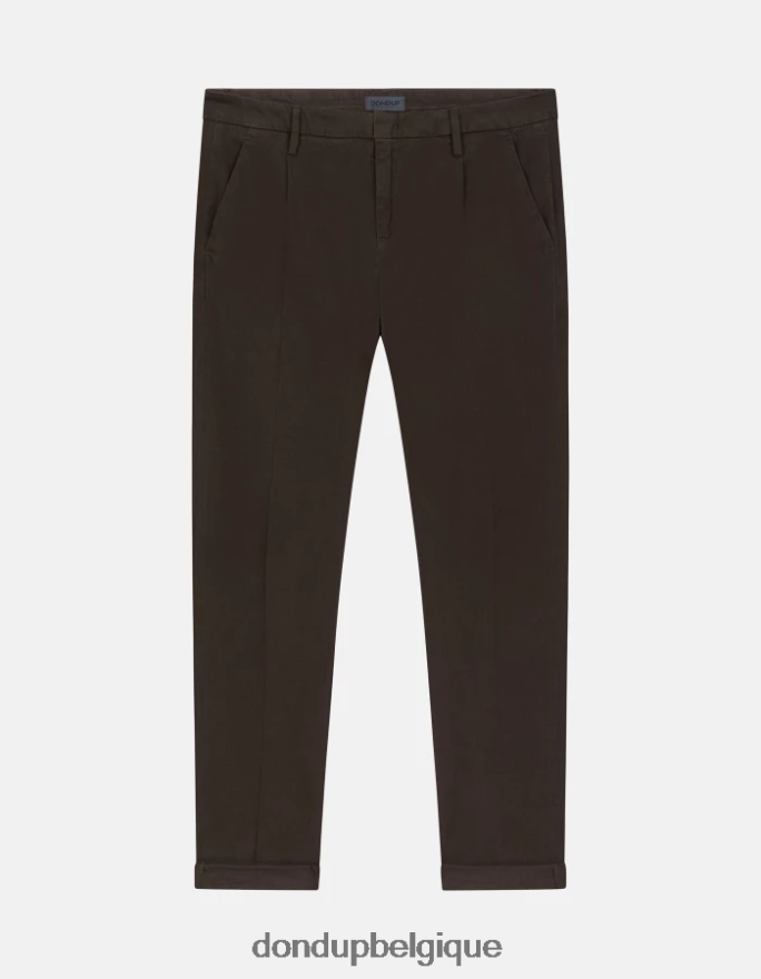 Hommes vêtements DONDUP castor pantalon slim fit en coton avec pinces gaubert 8826D0724