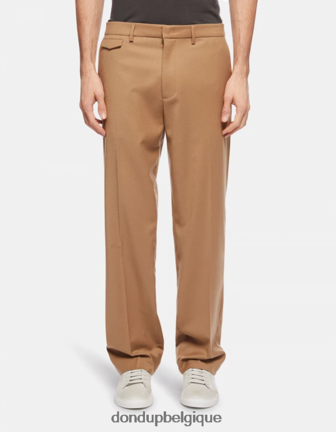 Hommes vêtements DONDUP chameau pantalon ample en flanelle louis 8826D0681