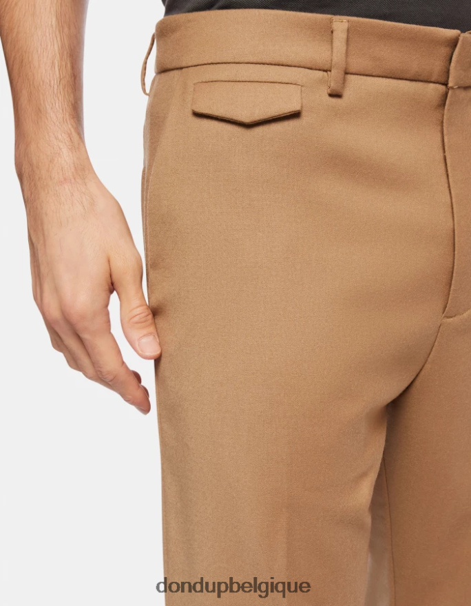 Hommes vêtements DONDUP chameau pantalon ample en flanelle louis 8826D0681