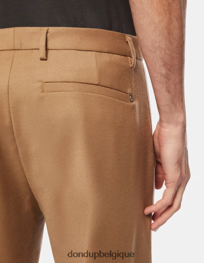 Hommes vêtements DONDUP chameau pantalon ample en flanelle louis 8826D0681