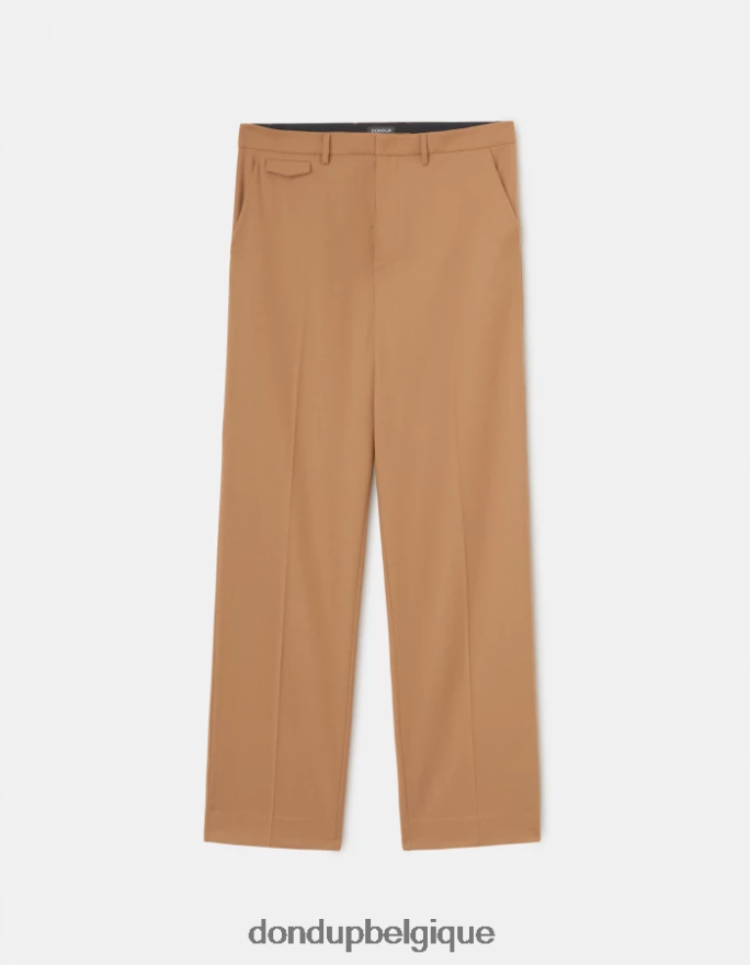 Hommes vêtements DONDUP chameau pantalon ample en flanelle louis 8826D0681