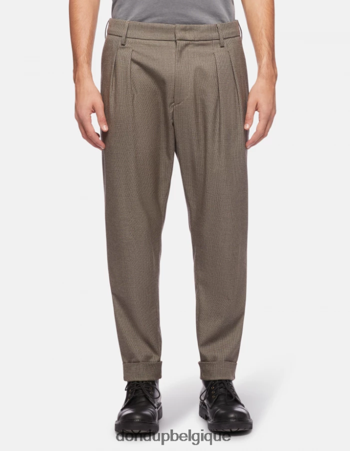Hommes vêtements DONDUP cortège pantalon coupe carotte oscar en laine mélangée 8826D0744