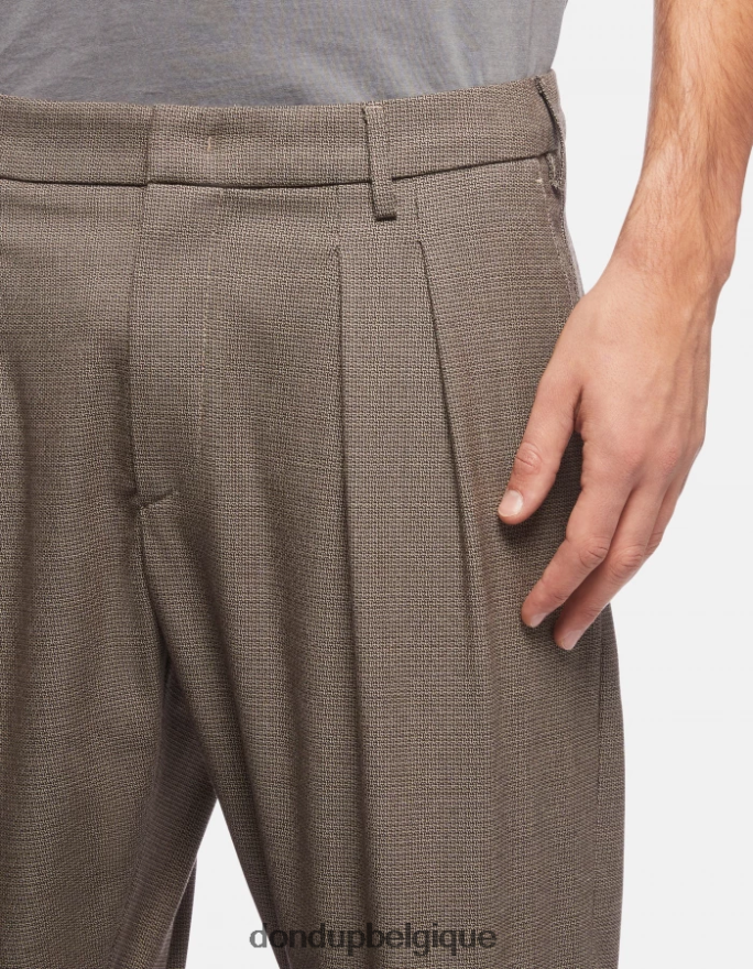Hommes vêtements DONDUP cortège pantalon coupe carotte oscar en laine mélangée 8826D0744