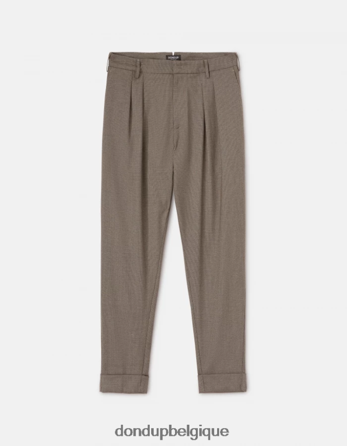 Hommes vêtements DONDUP cortège pantalon coupe carotte oscar en laine mélangée 8826D0744