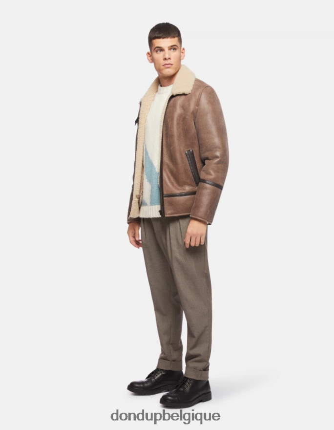 Hommes vêtements DONDUP cortège pantalon coupe carotte oscar en laine mélangée 8826D0744