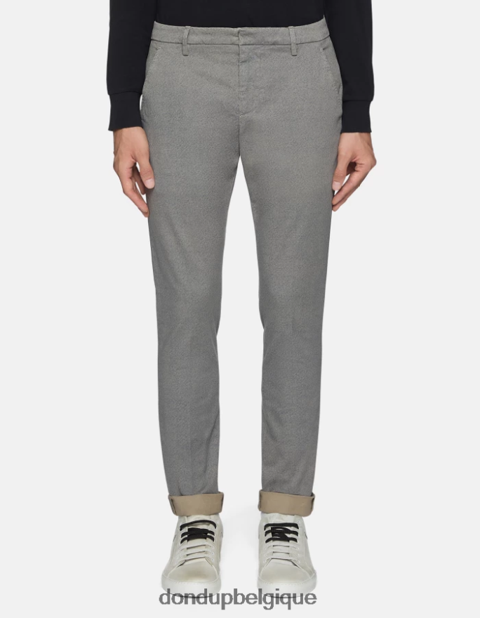 Hommes vêtements DONDUP cortège pantalon slim fit gaubert en coton imprimé 8826D0782