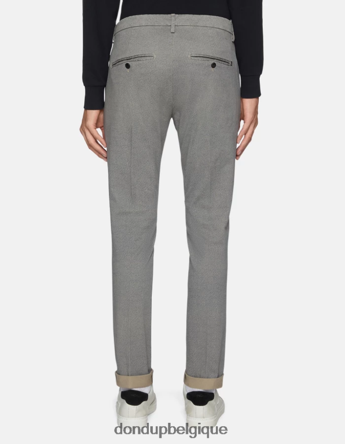 Hommes vêtements DONDUP cortège pantalon slim fit gaubert en coton imprimé 8826D0782