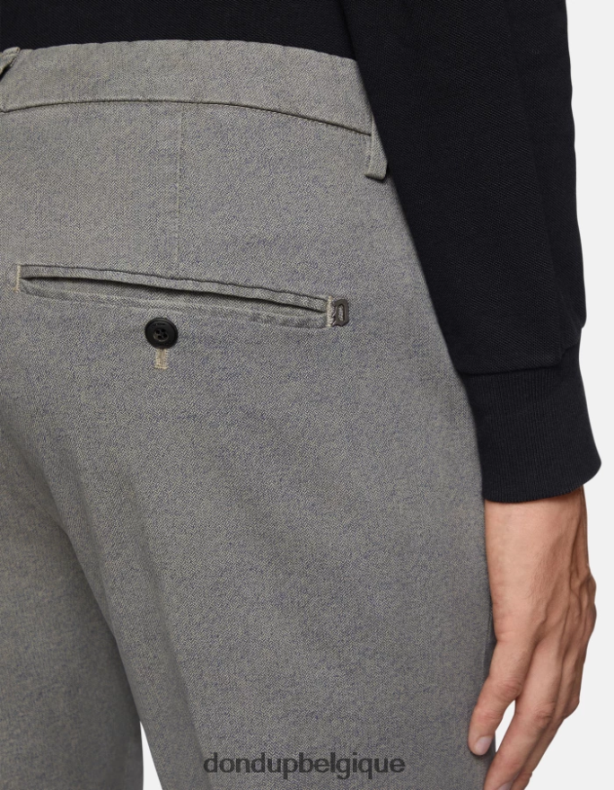 Hommes vêtements DONDUP cortège pantalon slim fit gaubert en coton imprimé 8826D0782