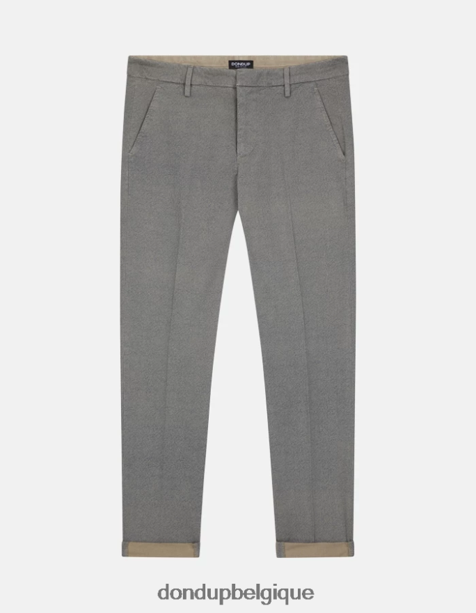 Hommes vêtements DONDUP cortège pantalon slim fit gaubert en coton imprimé 8826D0782