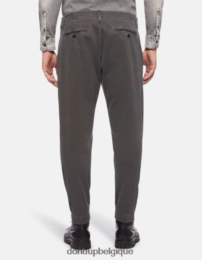 Hommes vêtements DONDUP fumée pantalon coupe carotte en coton ben 8826D0680
