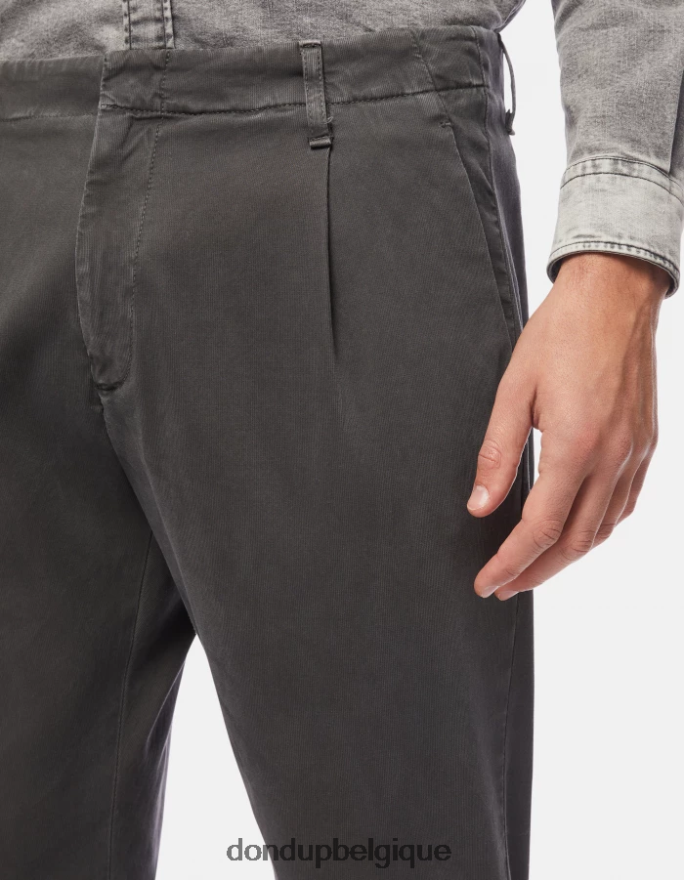 Hommes vêtements DONDUP fumée pantalon coupe carotte en coton ben 8826D0680