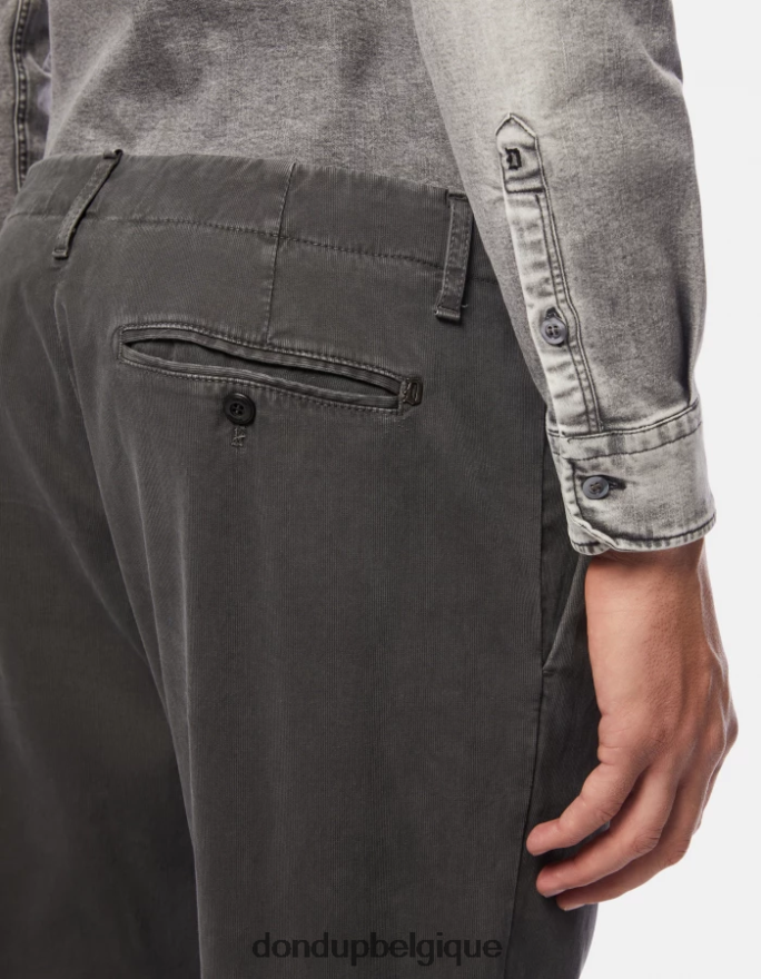 Hommes vêtements DONDUP fumée pantalon coupe carotte en coton ben 8826D0680