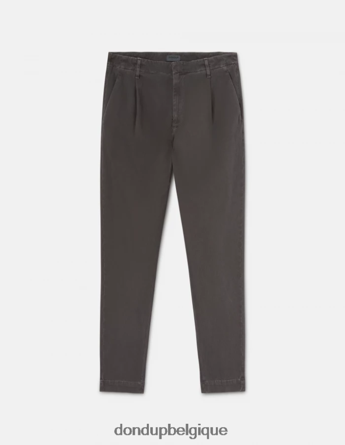 Hommes vêtements DONDUP fumée pantalon coupe carotte en coton ben 8826D0680