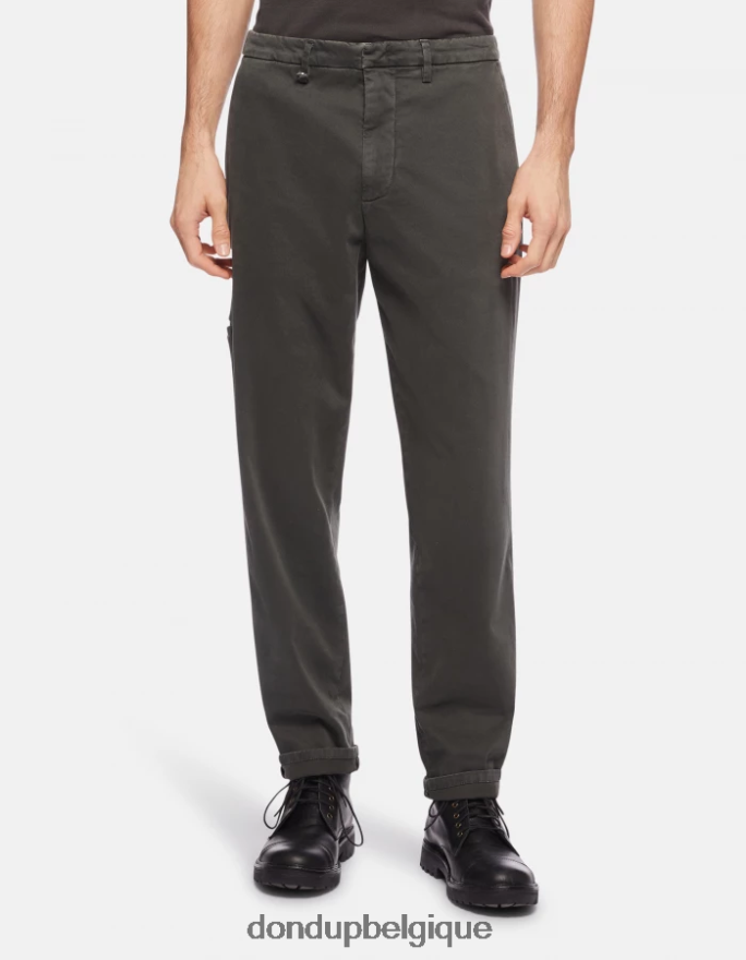Hommes vêtements DONDUP fumée pantalon rick coupe classique en coton 8826D0738