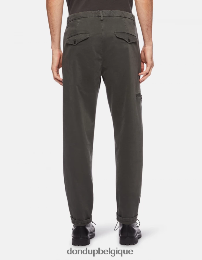 Hommes vêtements DONDUP fumée pantalon rick coupe classique en coton 8826D0738