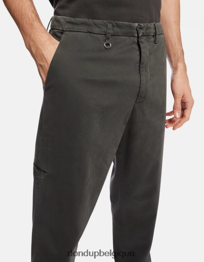 Hommes vêtements DONDUP fumée pantalon rick coupe classique en coton 8826D0738