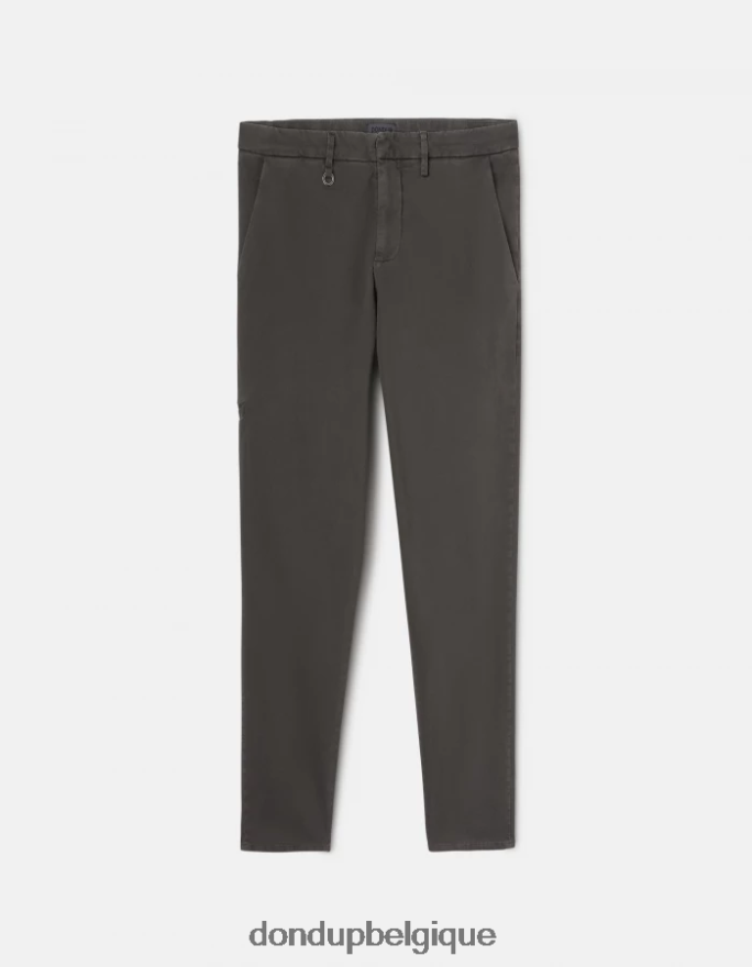 Hommes vêtements DONDUP fumée pantalon rick coupe classique en coton 8826D0738
