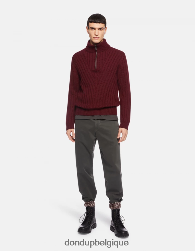 Hommes vêtements DONDUP fumée pantalon rick coupe classique en coton 8826D0738