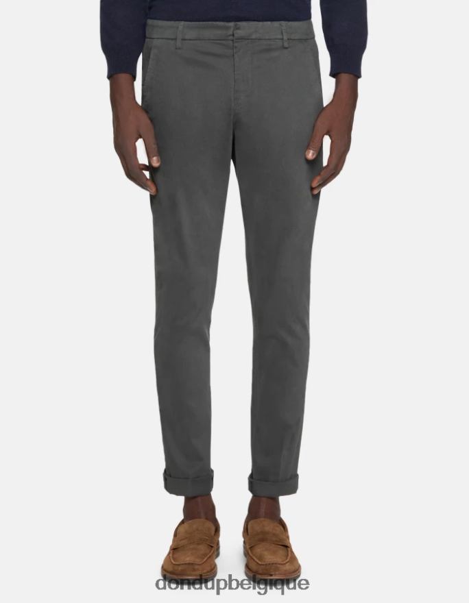 Hommes vêtements DONDUP fumée pantalon slim en coton gaubert 8826D0691