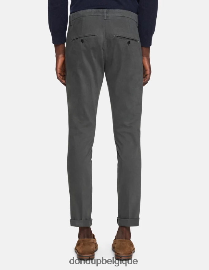 Hommes vêtements DONDUP fumée pantalon slim en coton gaubert 8826D0691