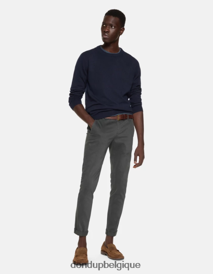 Hommes vêtements DONDUP fumée pantalon slim en coton gaubert 8826D0691