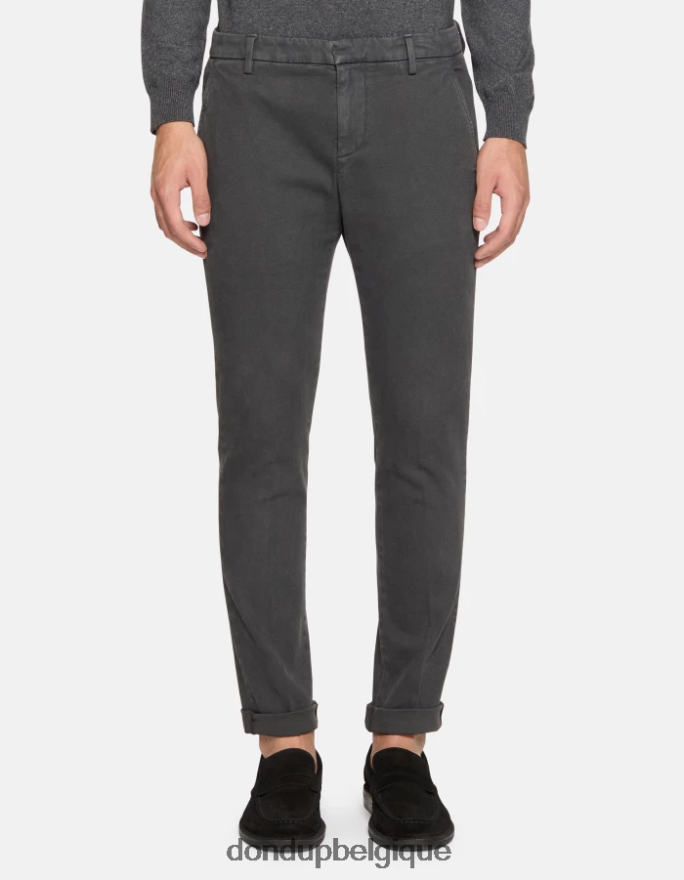 Hommes vêtements DONDUP fumée pantalon slim en coton gaubert 8826D0709
