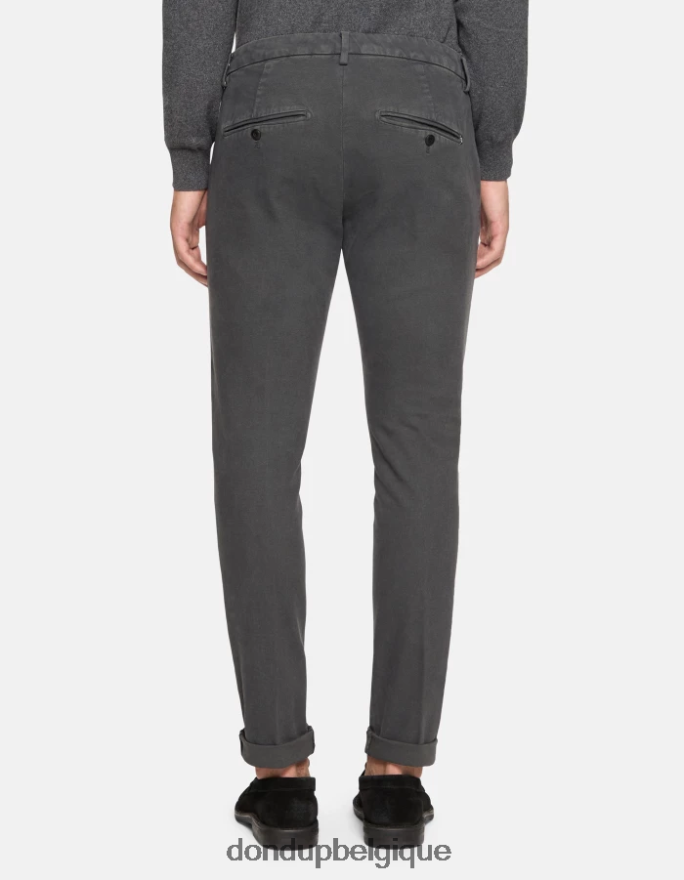 Hommes vêtements DONDUP fumée pantalon slim en coton gaubert 8826D0709