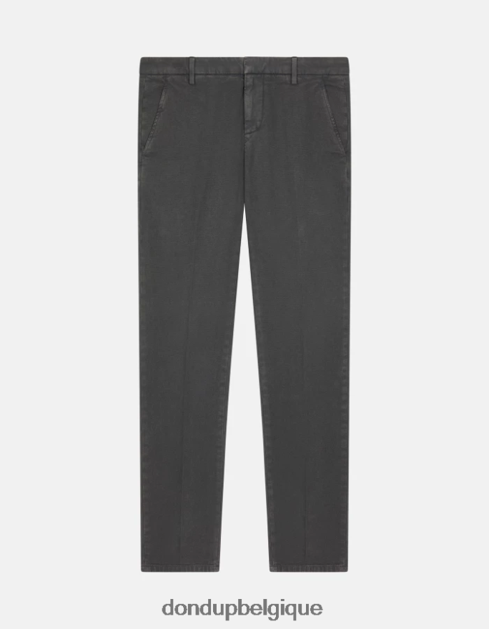 Hommes vêtements DONDUP fumée pantalon slim en coton gaubert 8826D0709