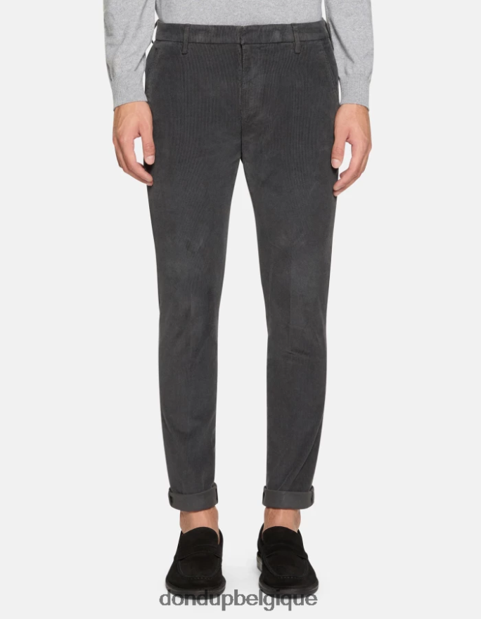 Hommes vêtements DONDUP fumée pantalon slim en velours gaubert 8826D0769
