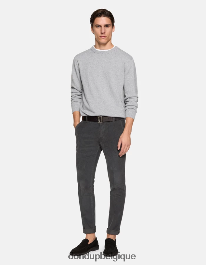Hommes vêtements DONDUP fumée pantalon slim en velours gaubert 8826D0769