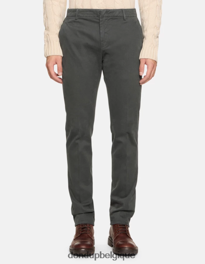 Hommes vêtements DONDUP fumée spiritissimo pantalon coupe classique en coton 8826D0758