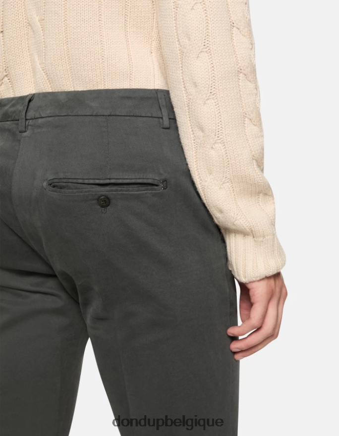 Hommes vêtements DONDUP fumée spiritissimo pantalon coupe classique en coton 8826D0758