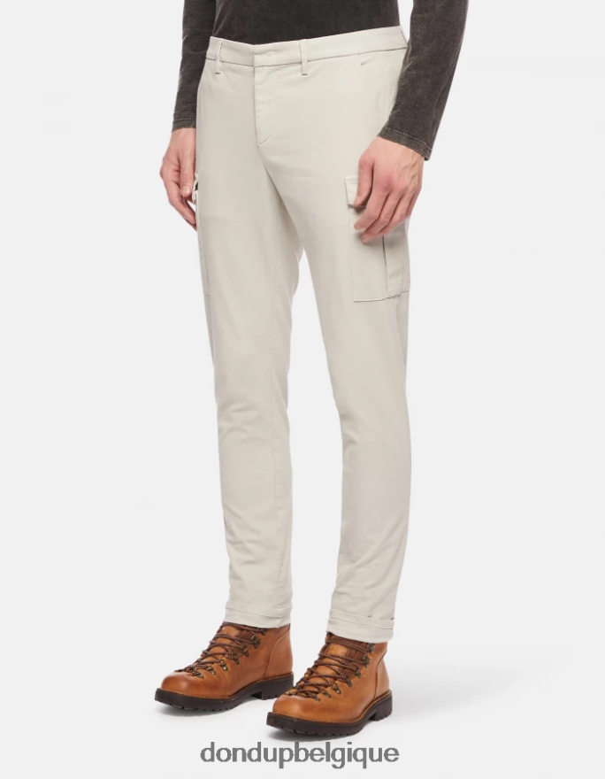 Hommes vêtements DONDUP gesso pantalon slim en coton eddy 8826D0775