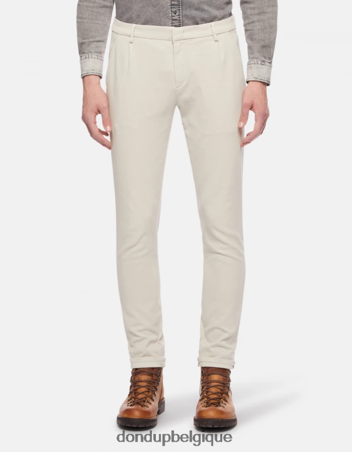 Hommes vêtements DONDUP gesso pantalon slim fit en coton avec pinces gaubert 8826D0722