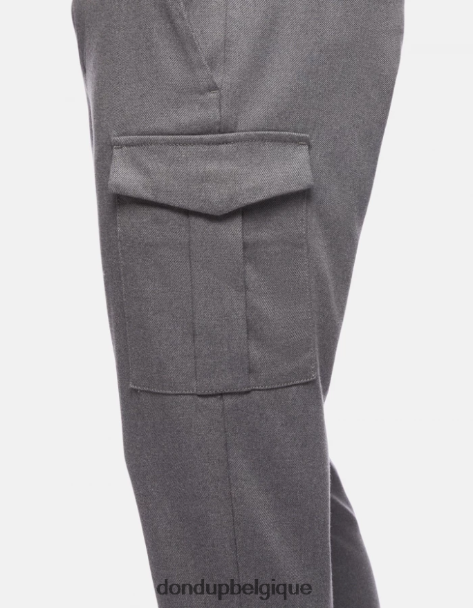 Hommes vêtements DONDUP gris Pantalon slim eddy en laine et coton 34 pouces 8826D0788