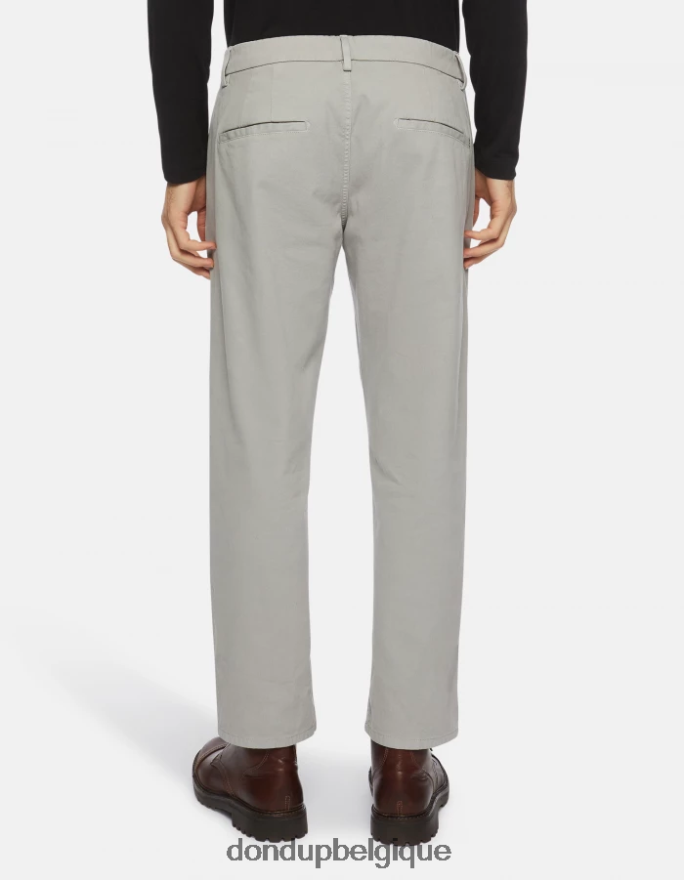 Hommes vêtements DONDUP gris clair pantalon pablo coupe classique en coton 8826D0712