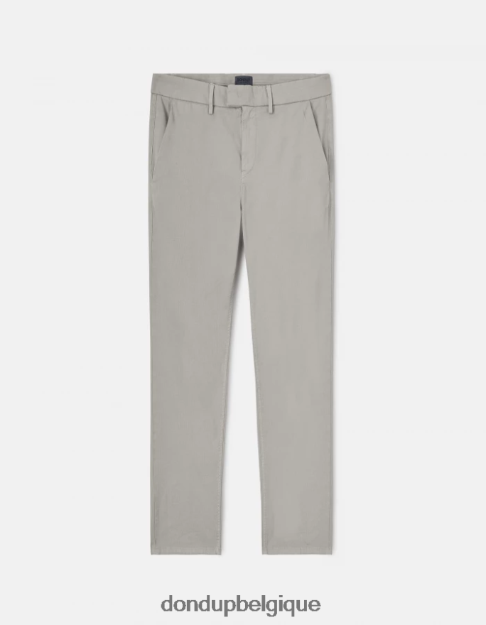 Hommes vêtements DONDUP gris clair pantalon pablo coupe classique en coton 8826D0712