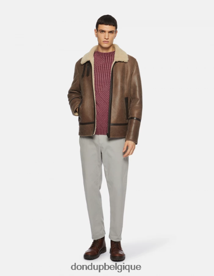 Hommes vêtements DONDUP gris clair pantalon pablo coupe classique en coton 8826D0712