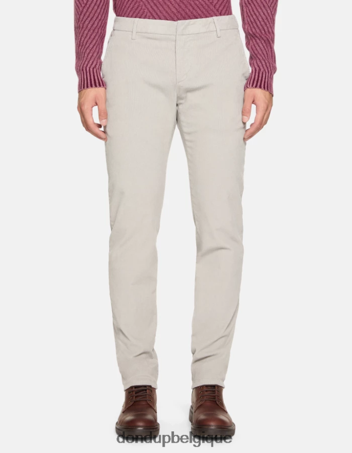 Hommes vêtements DONDUP gris clair spiritissimo pantalon coupe classique en velours 8826D0718