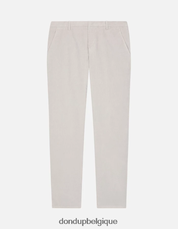 Hommes vêtements DONDUP gris clair spiritissimo pantalon coupe classique en velours 8826D0718