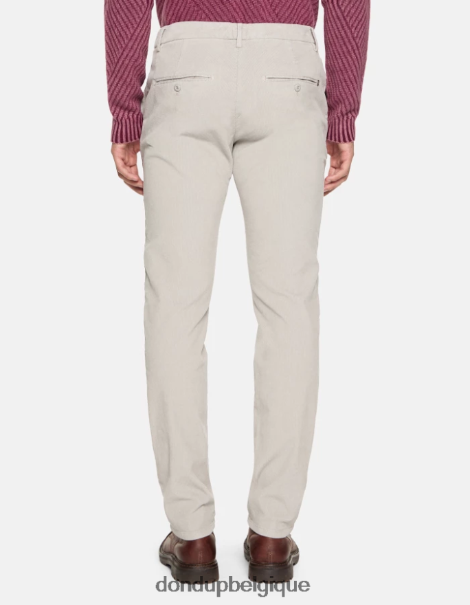 Hommes vêtements DONDUP gris clair spiritissimo pantalon coupe classique en velours 8826D0718