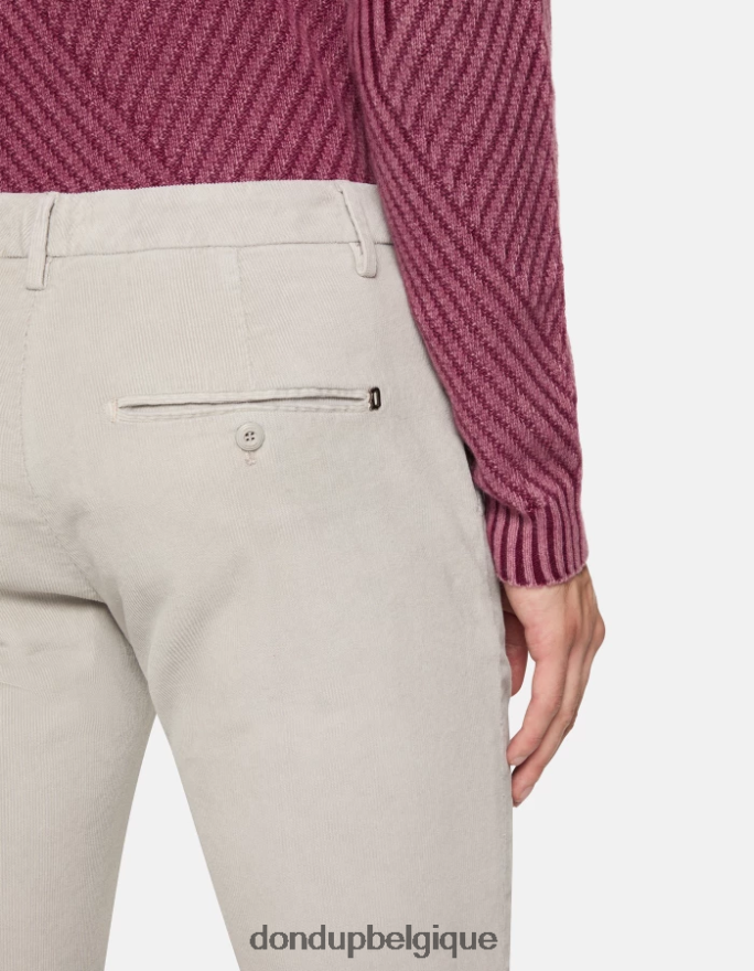 Hommes vêtements DONDUP gris clair spiritissimo pantalon coupe classique en velours 8826D0718
