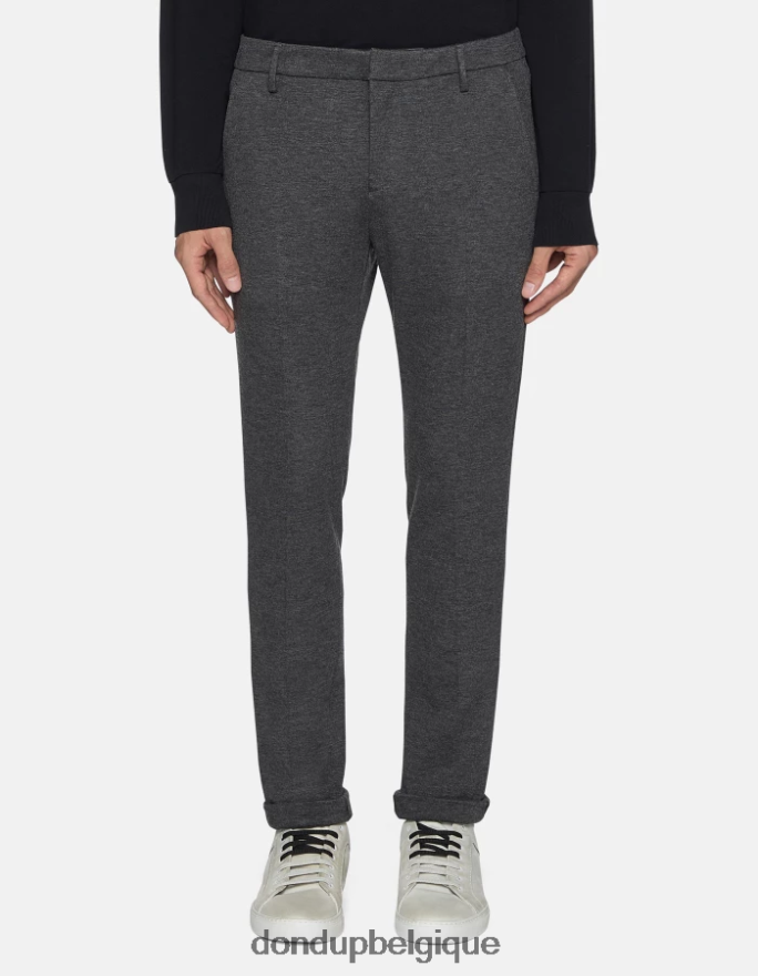Hommes vêtements DONDUP gris moyen gaubert pantalon slim en jersey 8826D0733