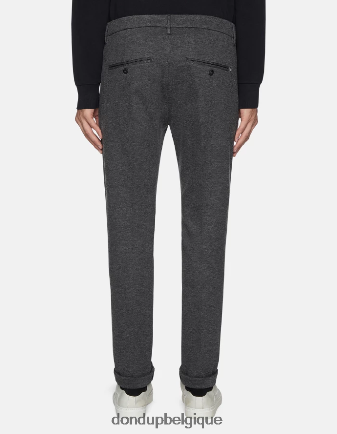 Hommes vêtements DONDUP gris moyen gaubert pantalon slim en jersey 8826D0733