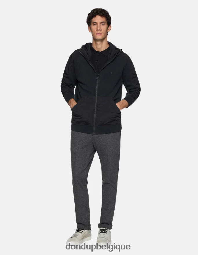 Hommes vêtements DONDUP gris moyen gaubert pantalon slim en jersey 8826D0733