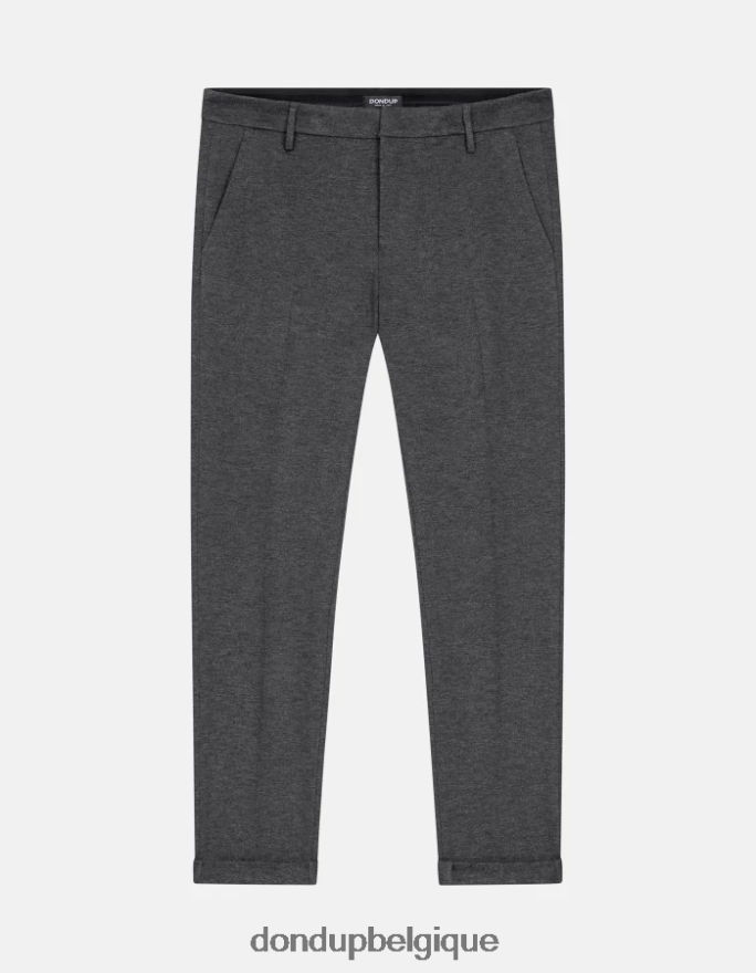 Hommes vêtements DONDUP gris moyen gaubert pantalon slim en jersey 8826D0733