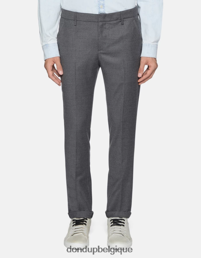Hommes vêtements DONDUP gris pantalon slim en flanelle gaubert 8826D0784